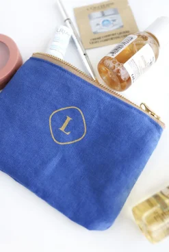 Mini Linen Gold Zipper Pouch