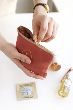 Mini Linen Gold Zipper Pouch