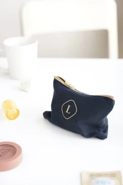 Mini Linen Gold Zipper Pouch
