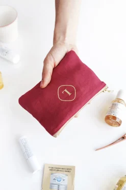 Mini Linen Gold Zipper Pouch