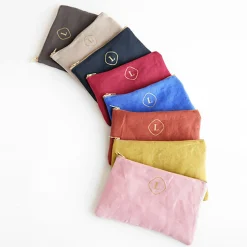 Mini Linen Gold Zipper Pouch