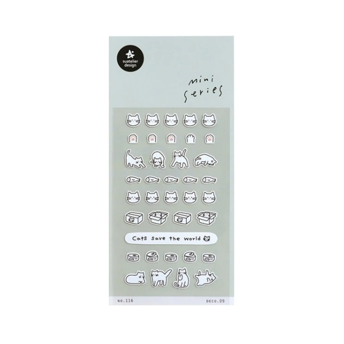 Mini White Cat Deco Sticker