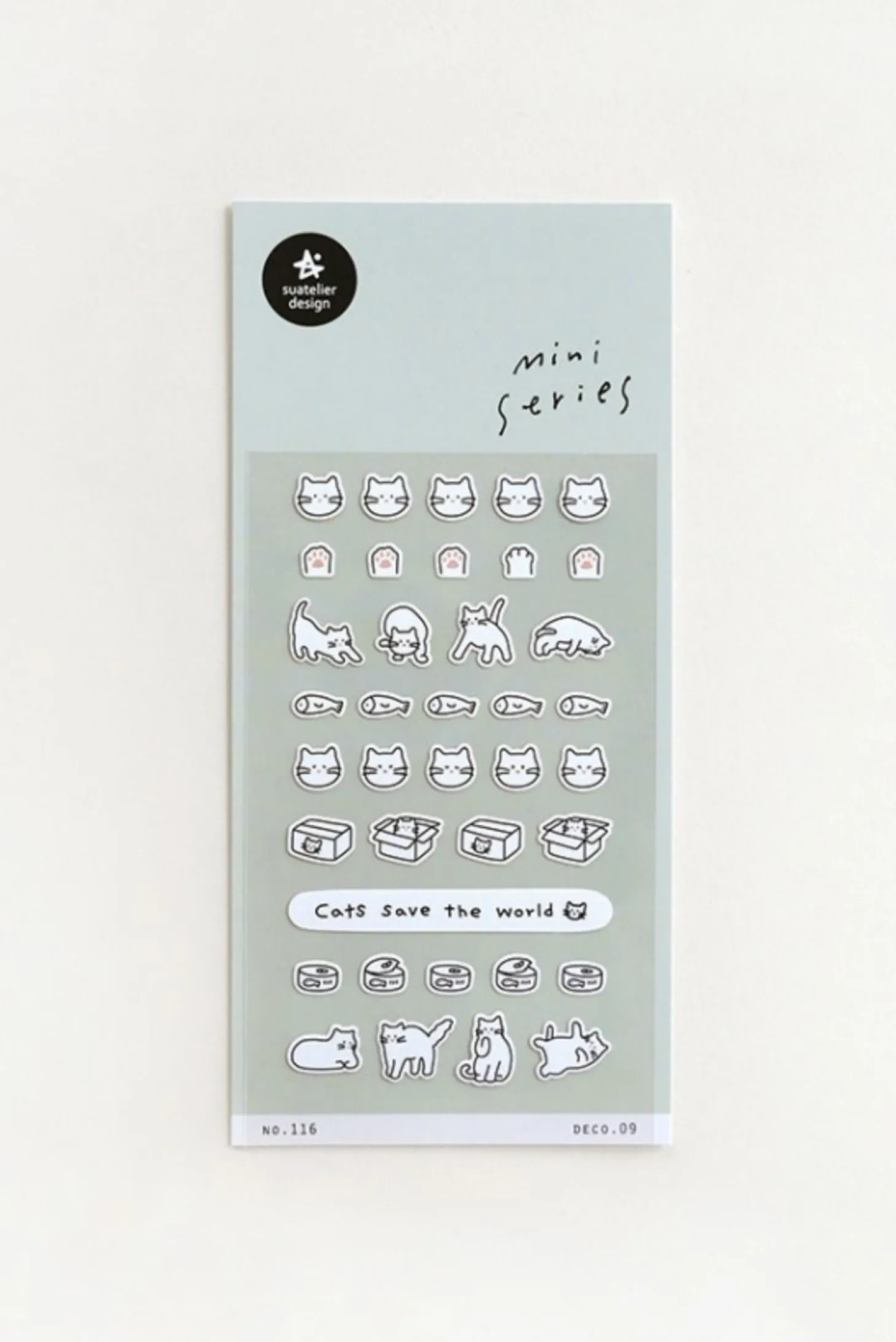 Mini White Cat Deco Sticker