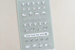 Mini White Cat Deco Sticker