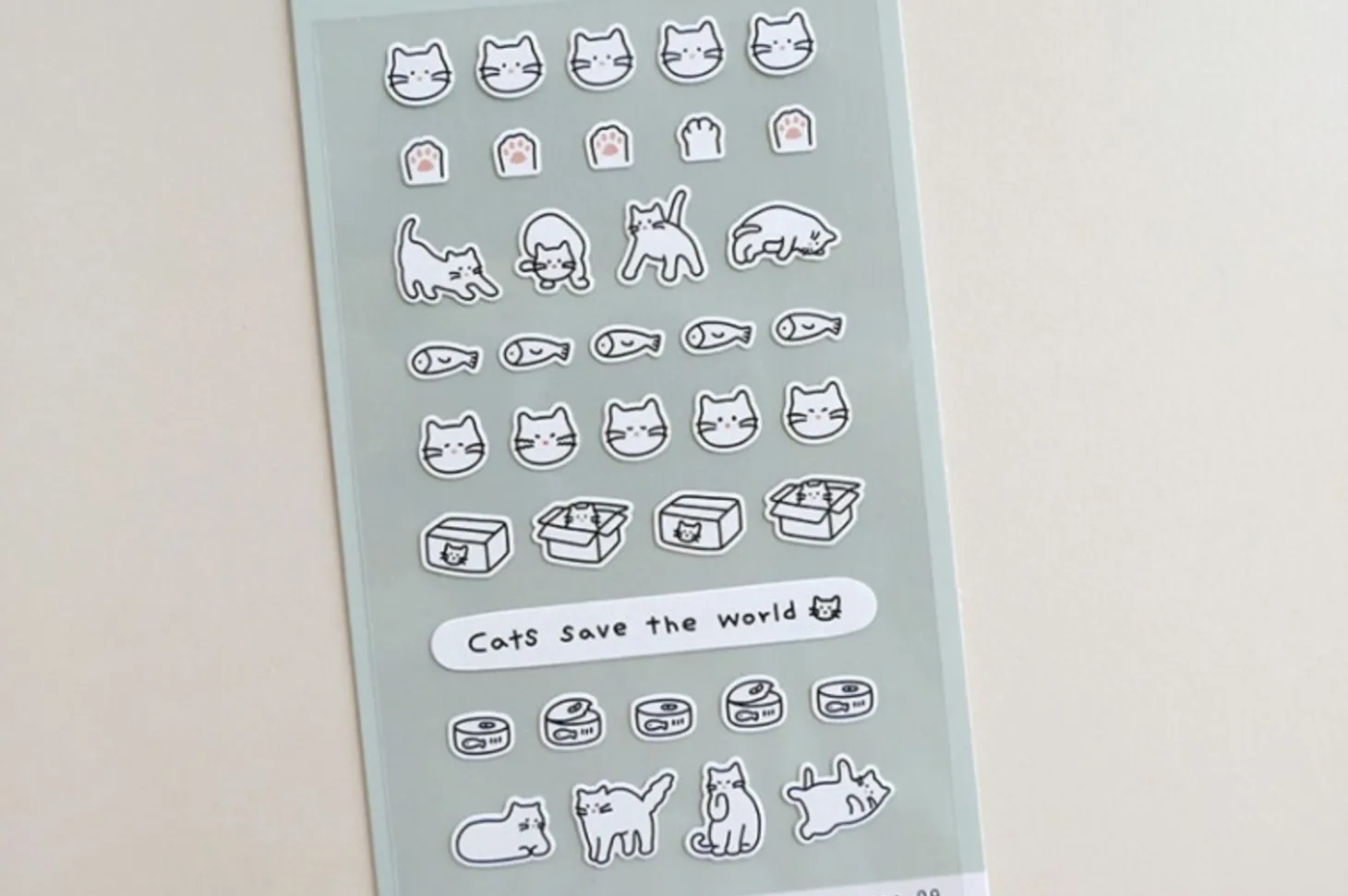 Mini White Cat Deco Sticker