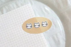 Mini White Cat Deco Sticker