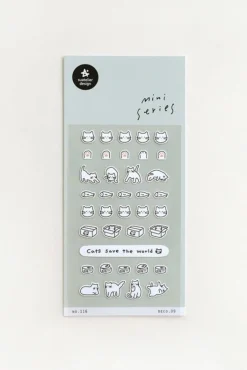Mini White Cat Deco Sticker