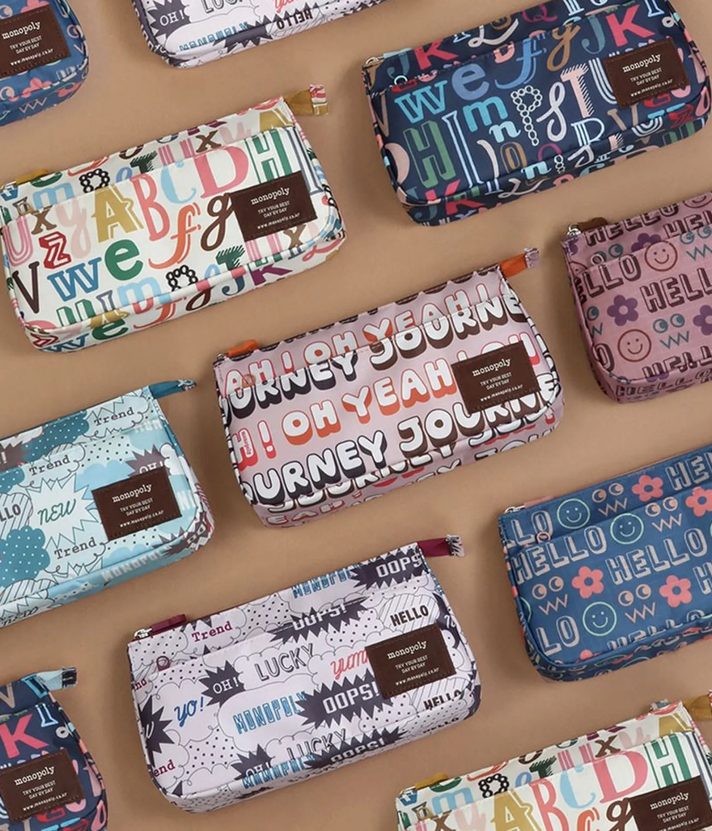 Monopoly Pattern Zipper Pouch
