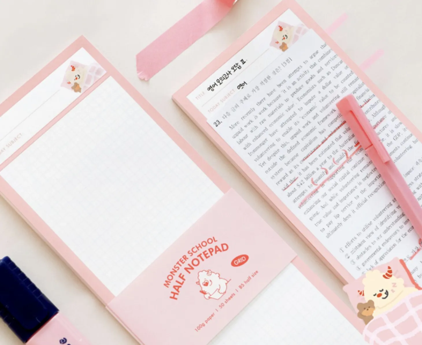 Monster School Half Notepad