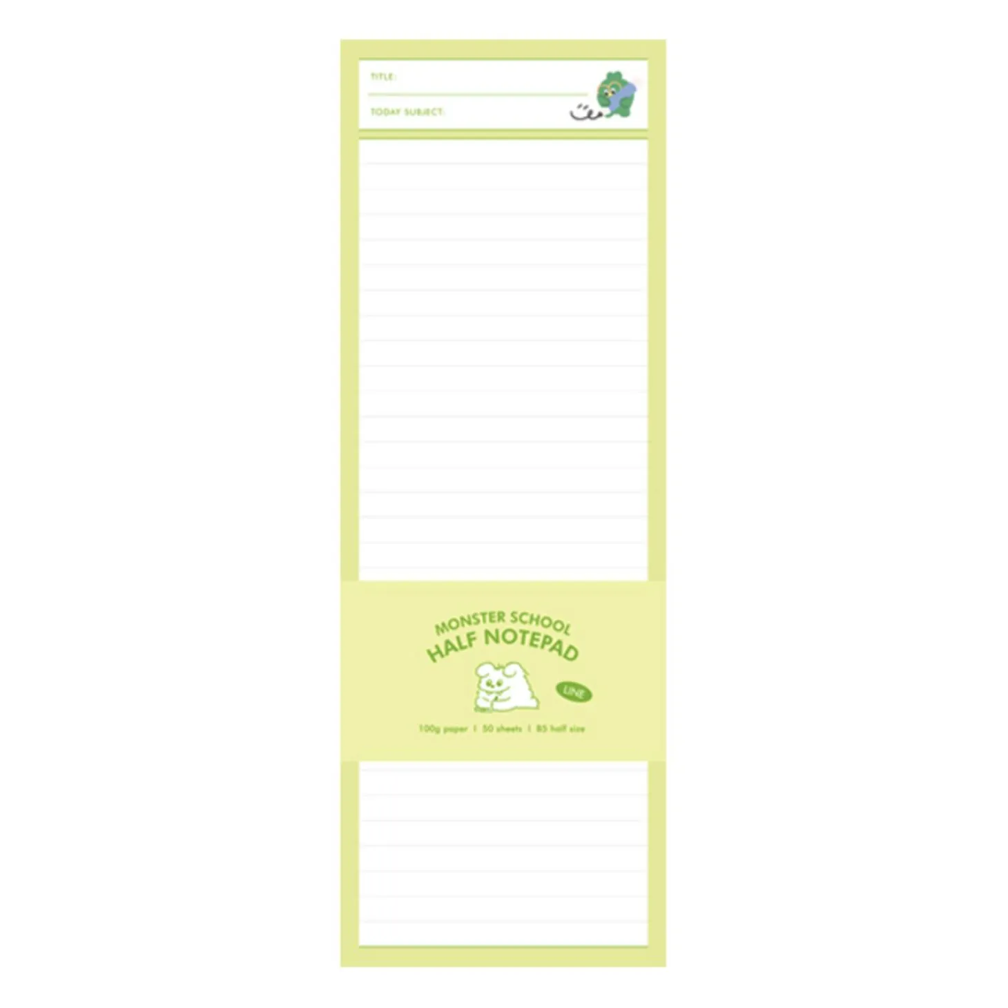 Monster School Half Notepad