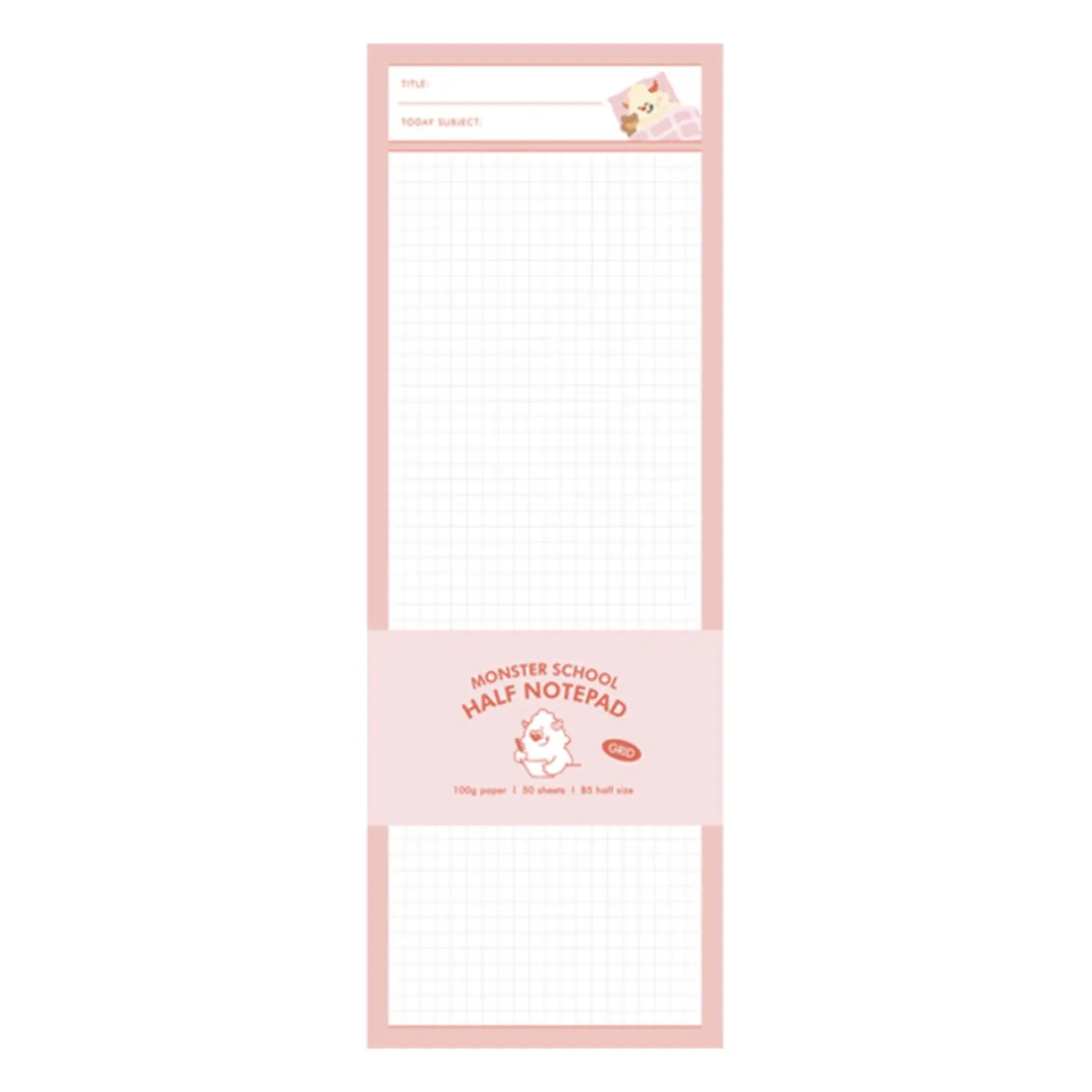 Monster School Half Notepad