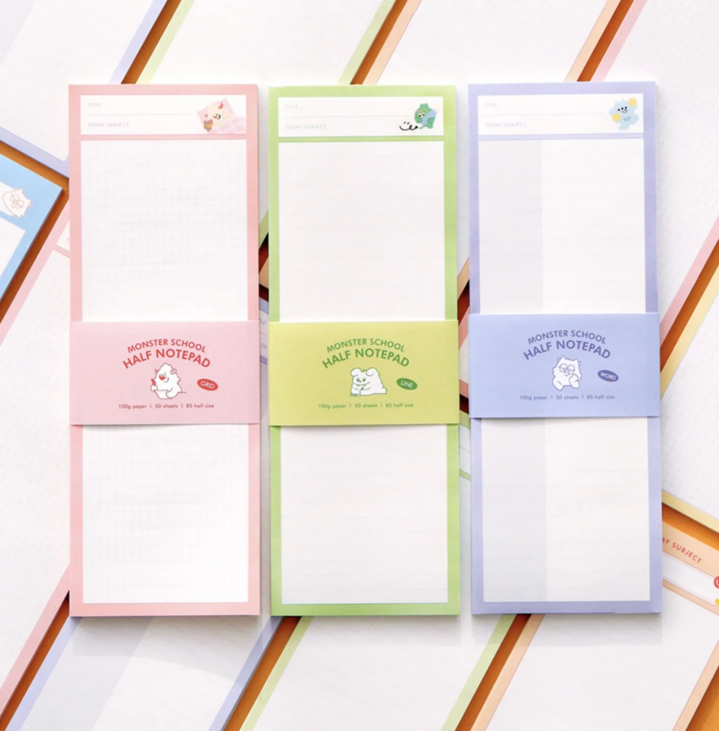 Monster School Half Notepad