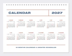 2025-2026 18 Months Desk Calendar