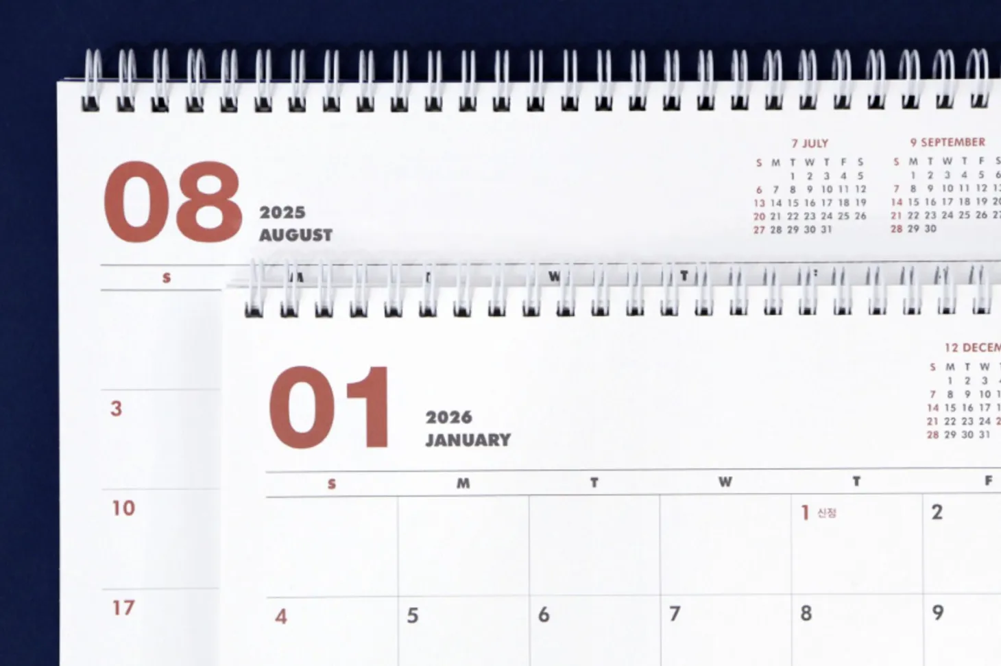 2025-2026 18 Months Desk Calendar