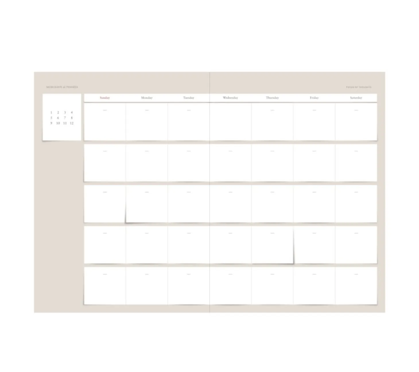 Morceaux de Pensees Weekly Scheduler
