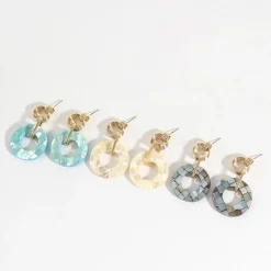 Mother of Pearl Ring Earrings v1