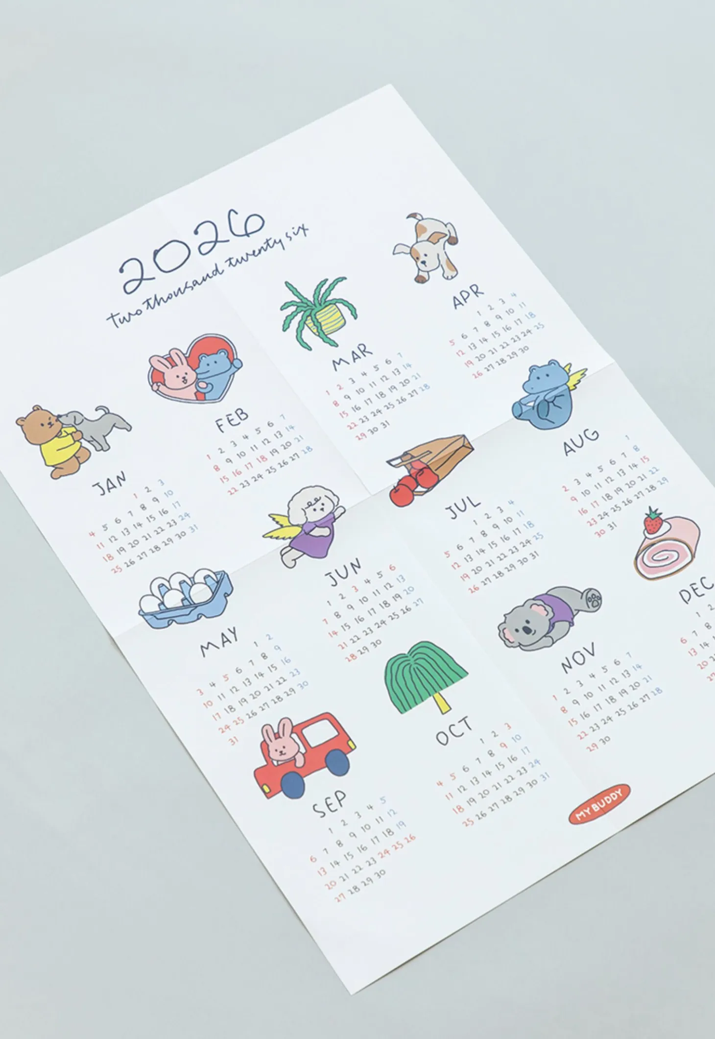 2026 My Buddy Calendar Poster