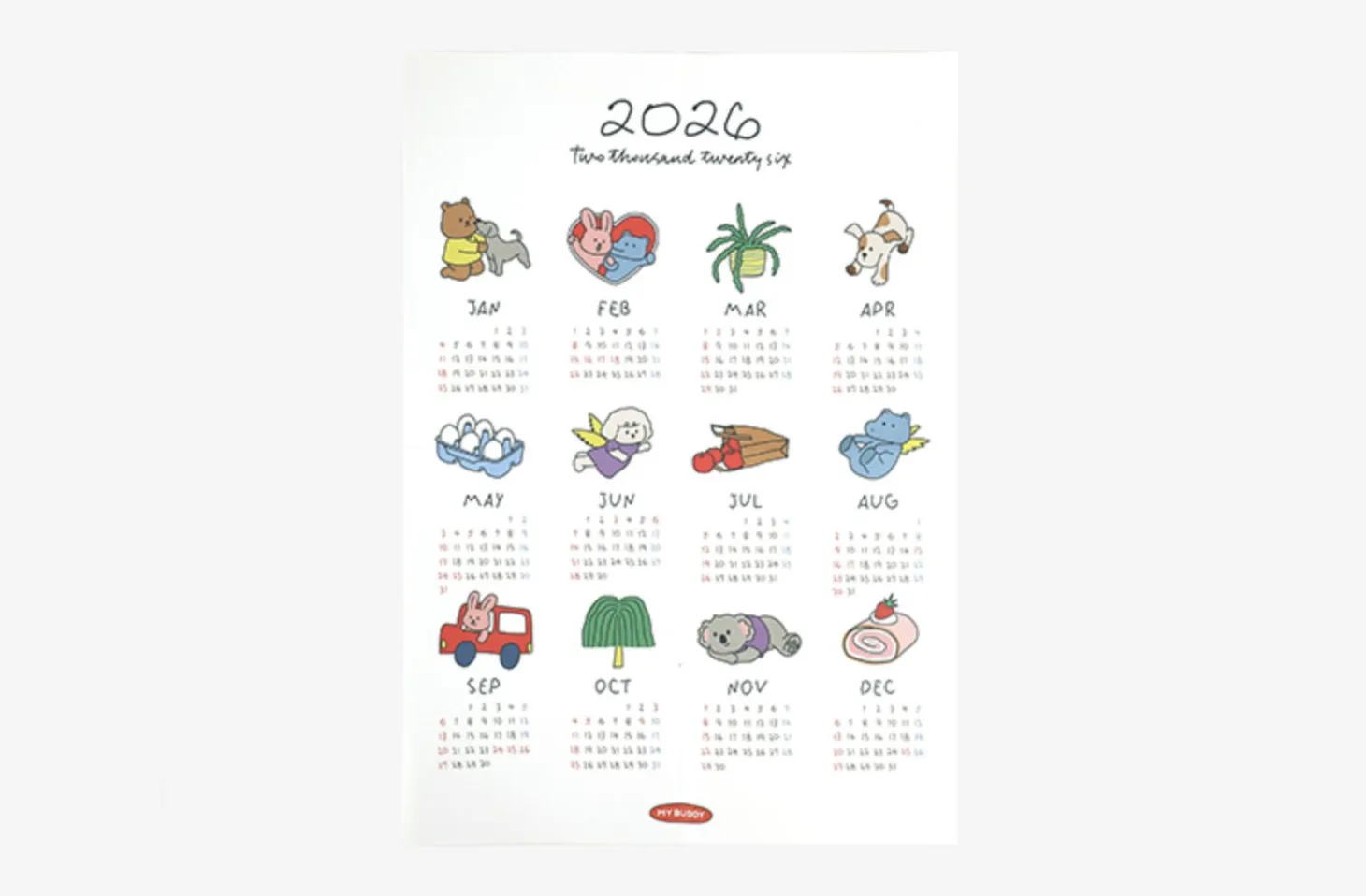 2026 My Buddy Calendar Poster