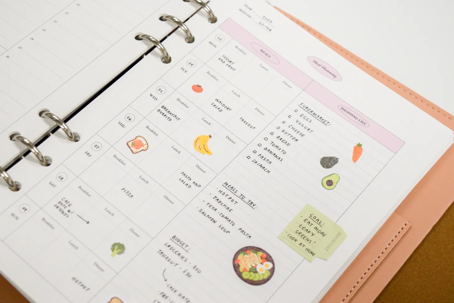 MYO Life 6 Ring A5 Planner Refill