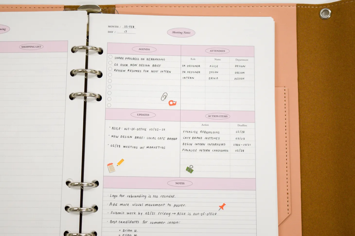 MYO Life 6 Ring A5 Planner Refill