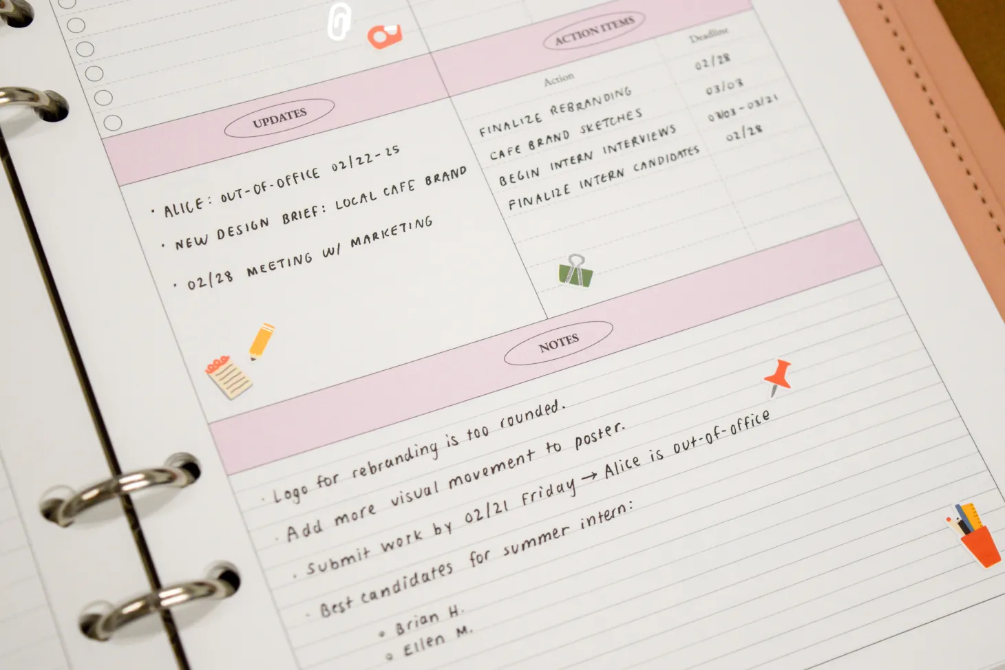 MYO Life 6 Ring A5 Planner Refill