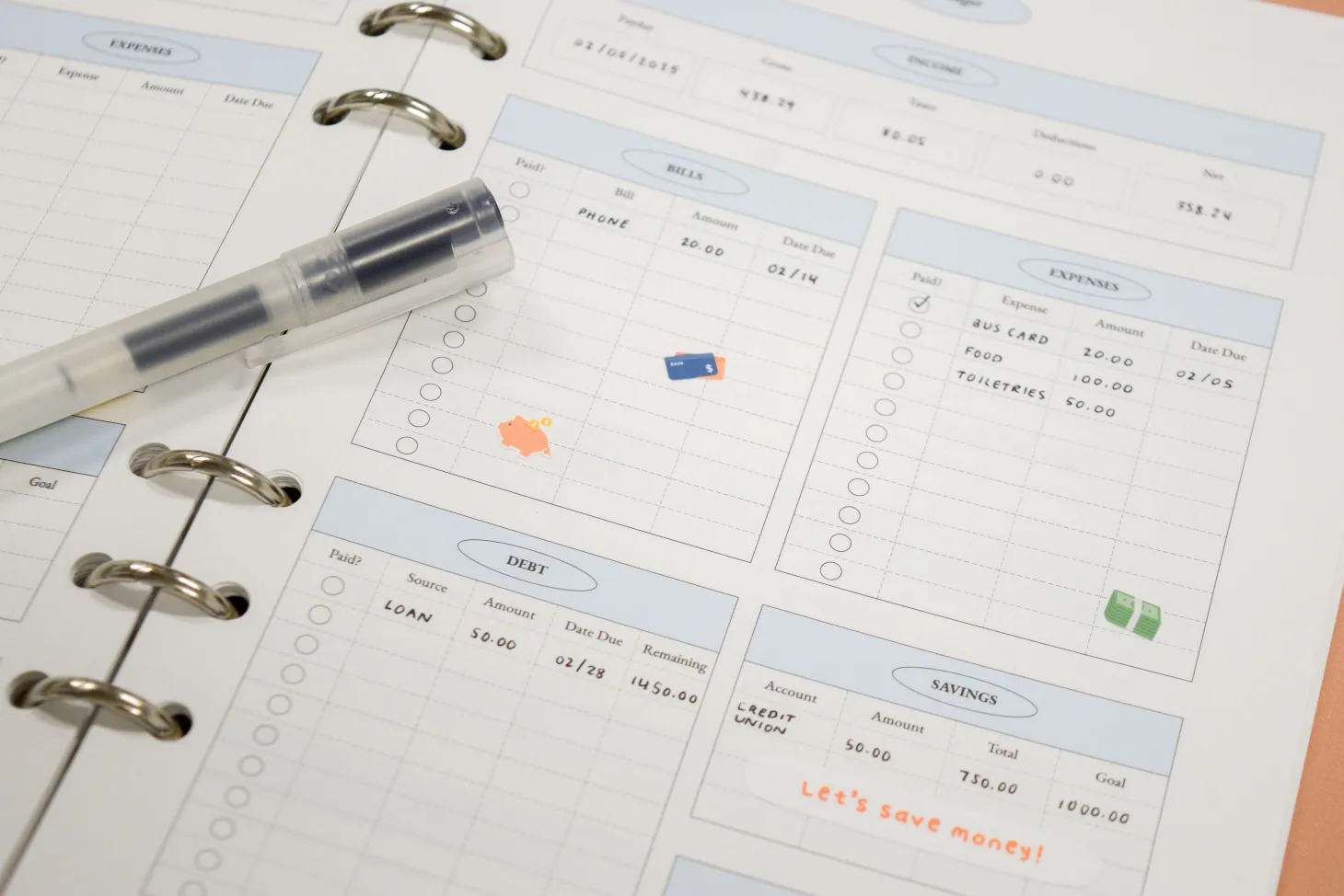 MYO Life 6 Ring A5 Planner Refill