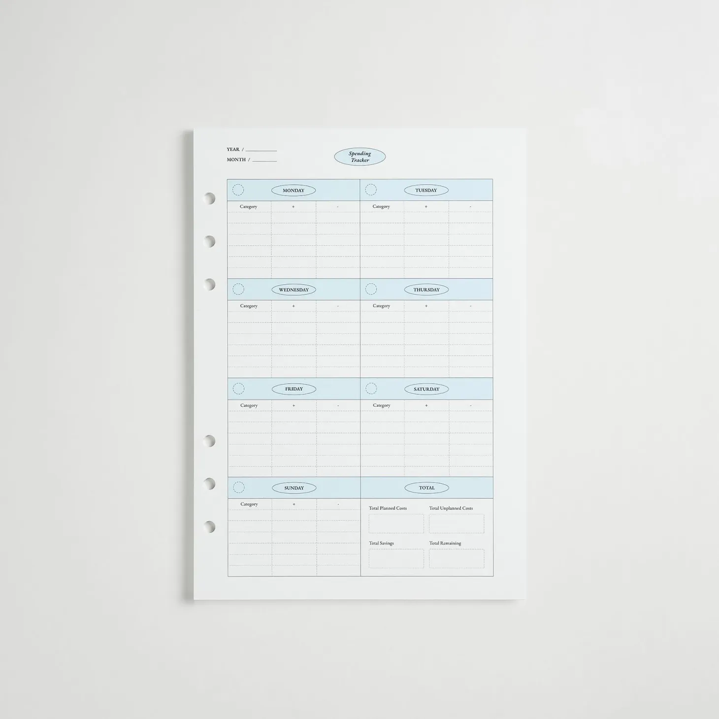 MYO Life 6 Ring A5 Planner Refill