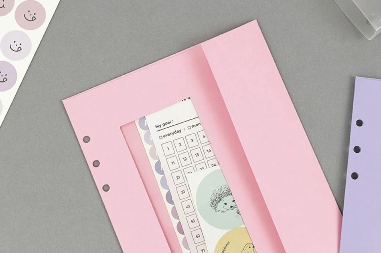 Pastel 6 Ring A5 Window Envelope