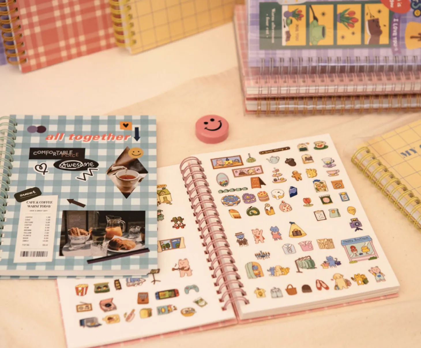 Pattern Check Double-sided Sticker Book
