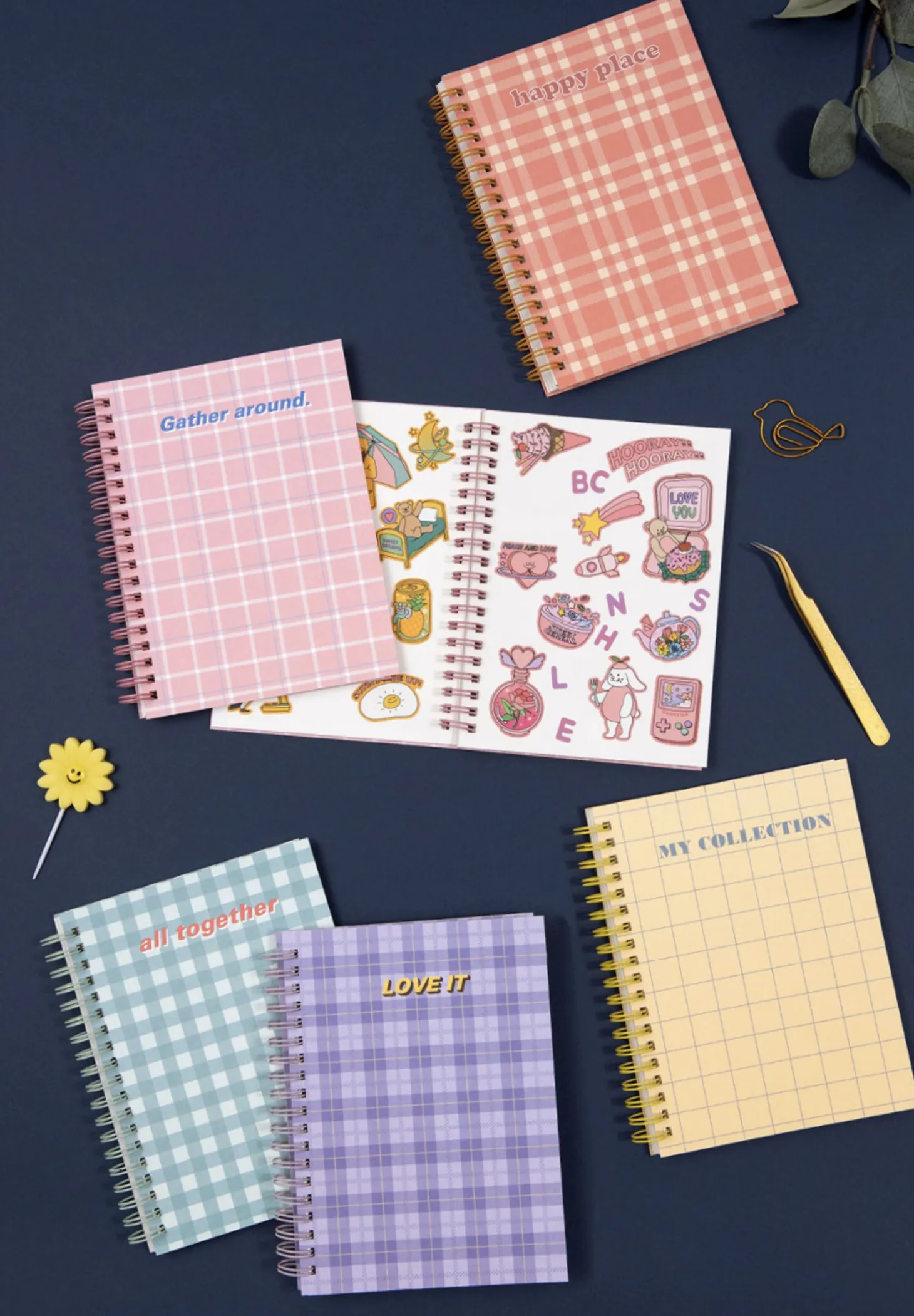 Pattern Check Double-sided Sticker Book