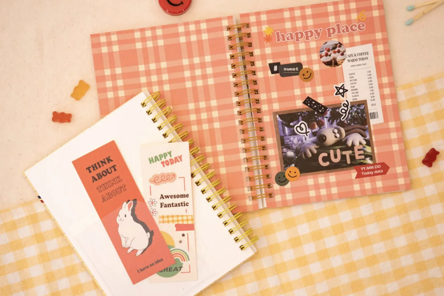 Pattern Check Double-sided Sticker Book