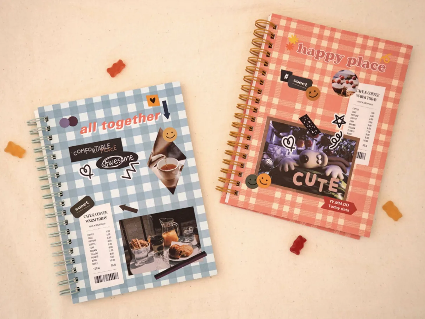 Pattern Check Double-sided Sticker Book