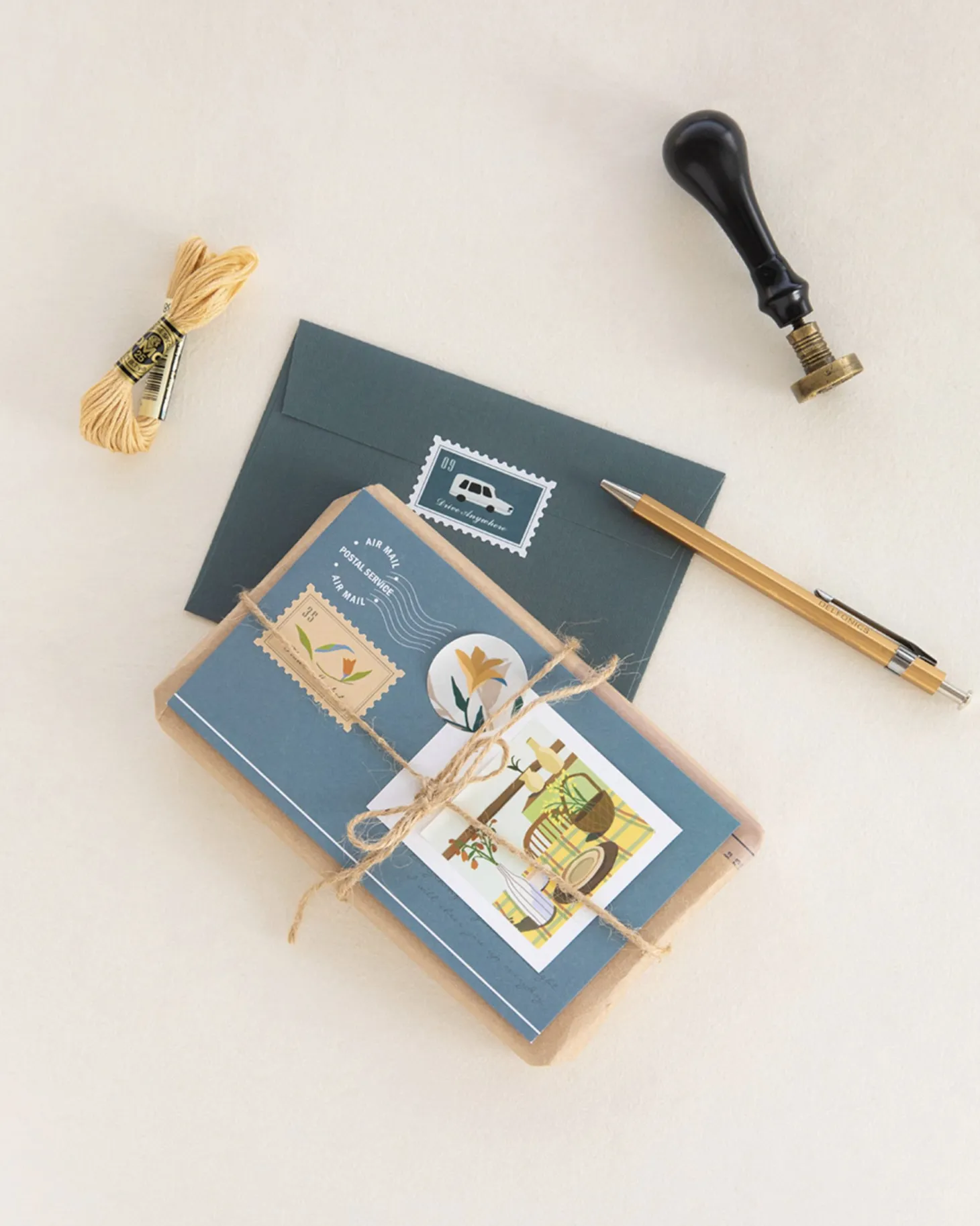 6pcs Afterglow Stamp Sticker Set