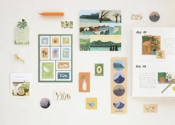 6pcs Afterglow Stamp Sticker Set
