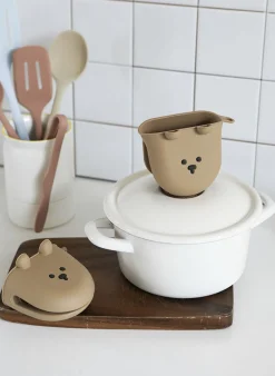 2pcs Bear Silicone Oven Mitt Set