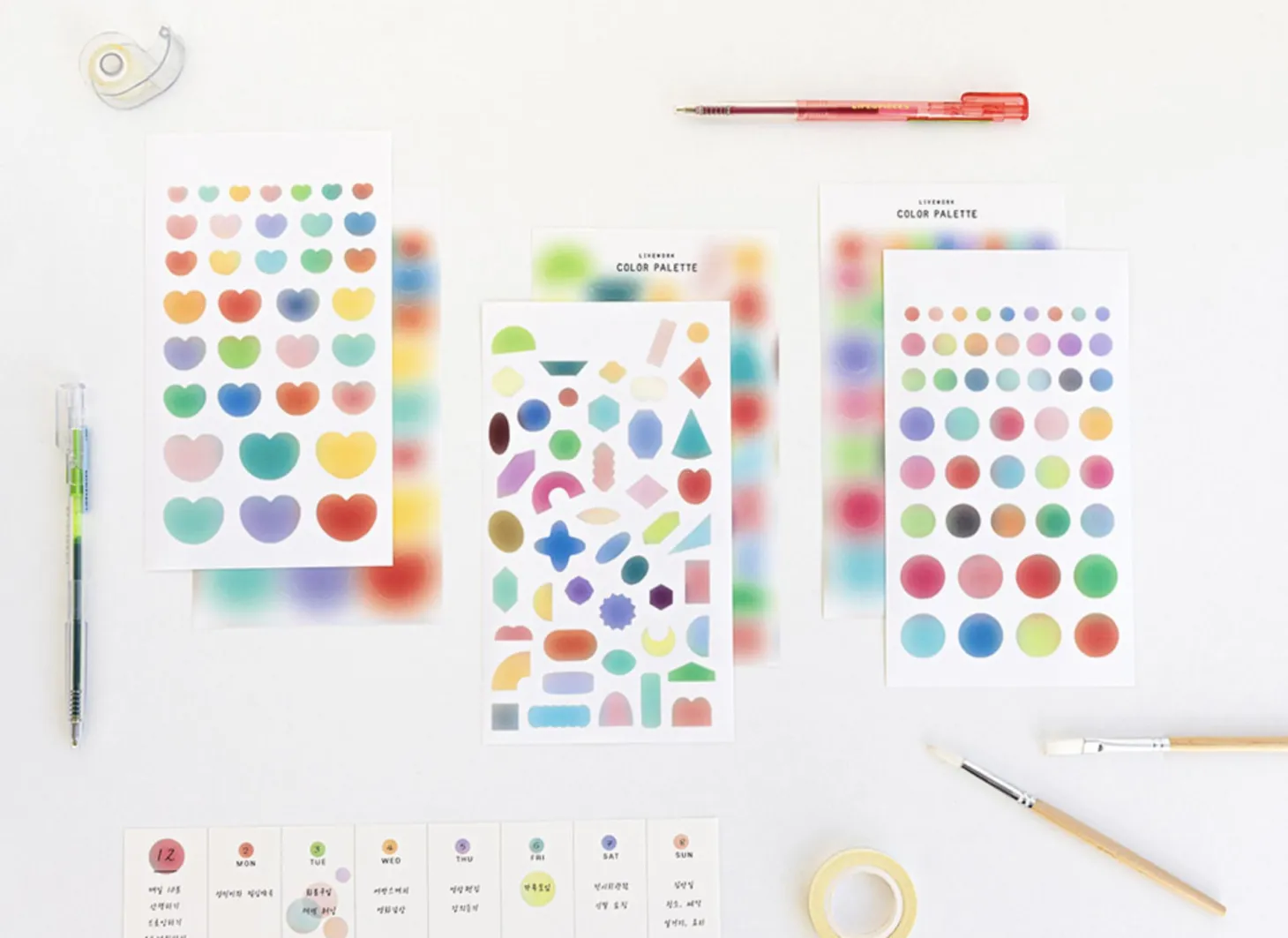 2pcs Blur Color Palette Sticker Set