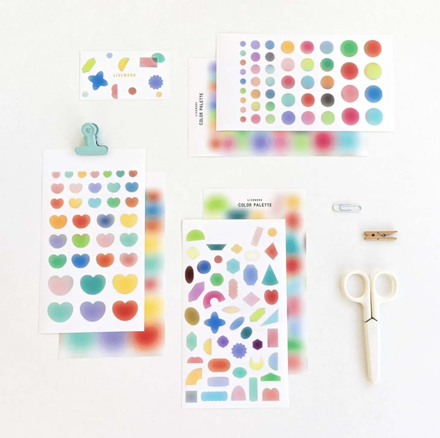 2pcs Blur Color Palette Sticker Set