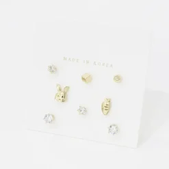 8pcs Bunny & Carrot Earring Set