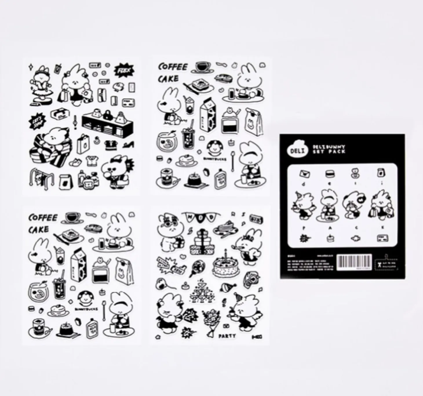 4pcs Bunny Removable Sticker Set