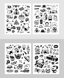 4pcs Bunny Removable Sticker Set