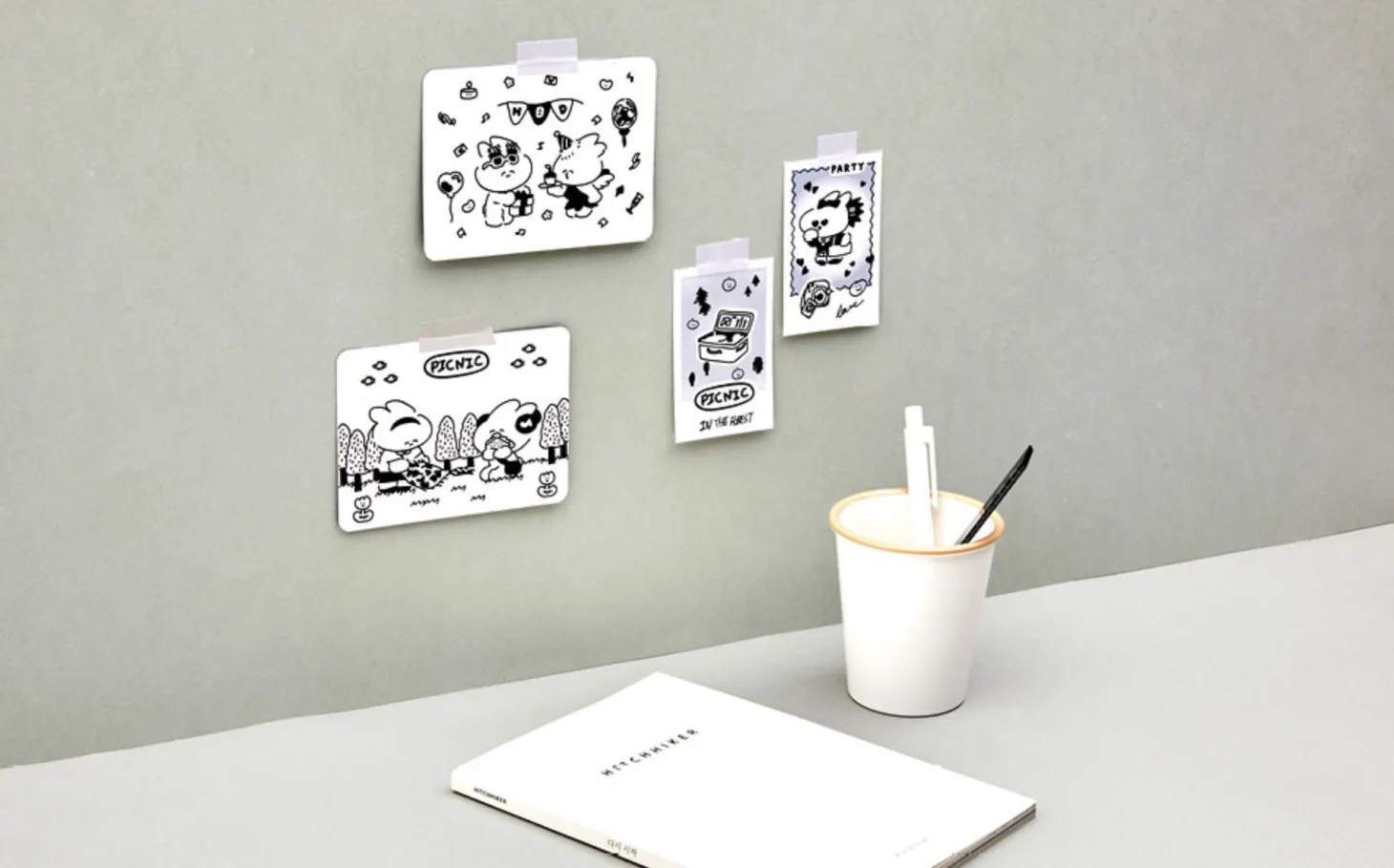 4pcs Bunny Removable Sticker Set