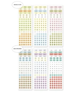 6pcs Calendar Month & Date Sticker Set