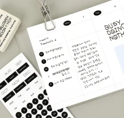 6pcs Calendar Month & Date Sticker Set