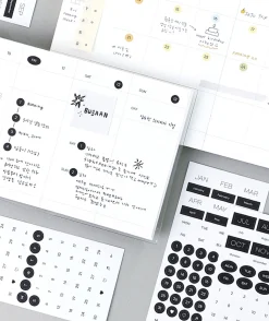 6pcs Calendar Month & Date Sticker Set