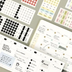 6pcs Calendar Month & Date Sticker Set
