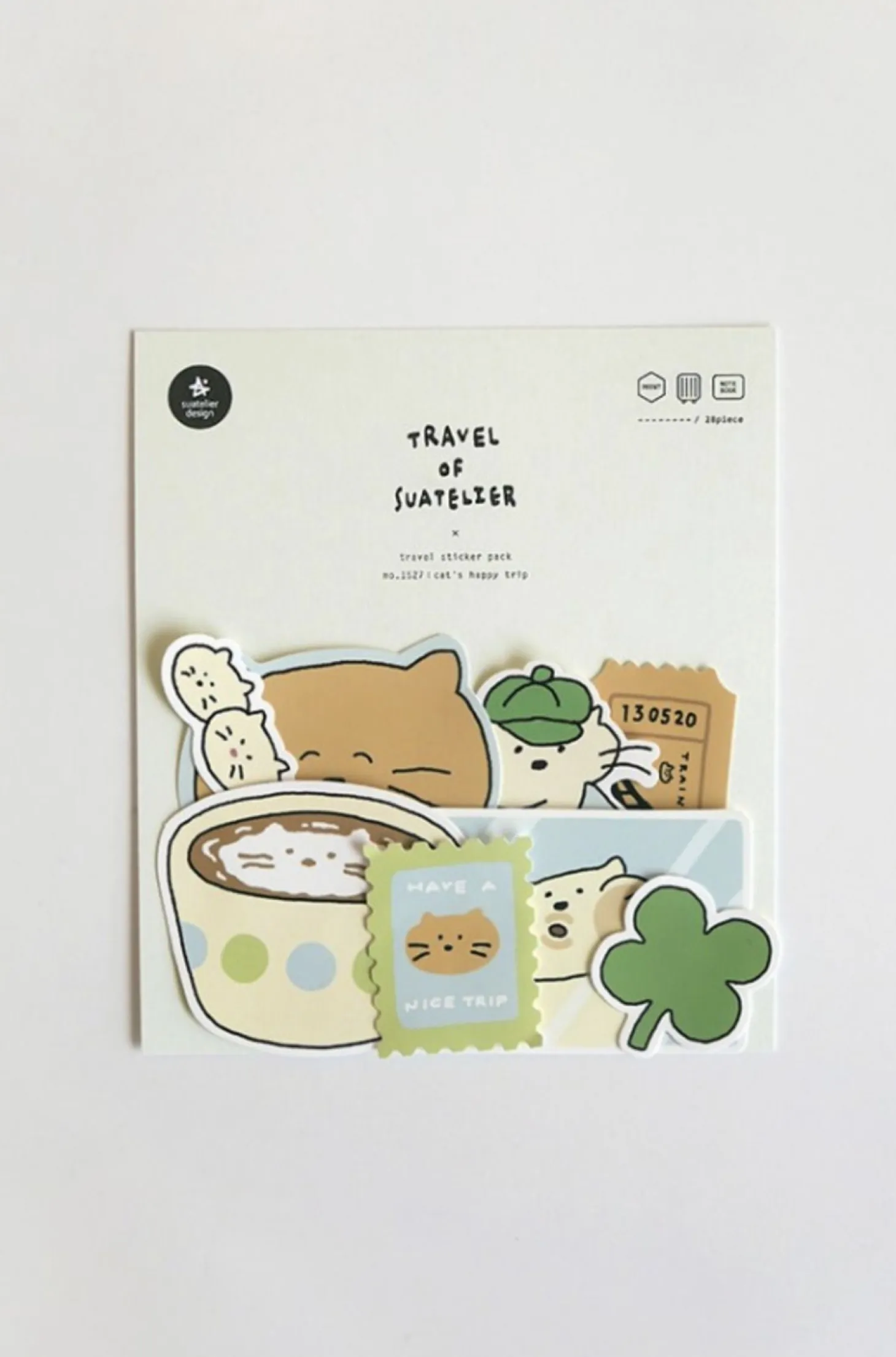 28pcs Cat's Happy Trip Sticker Set