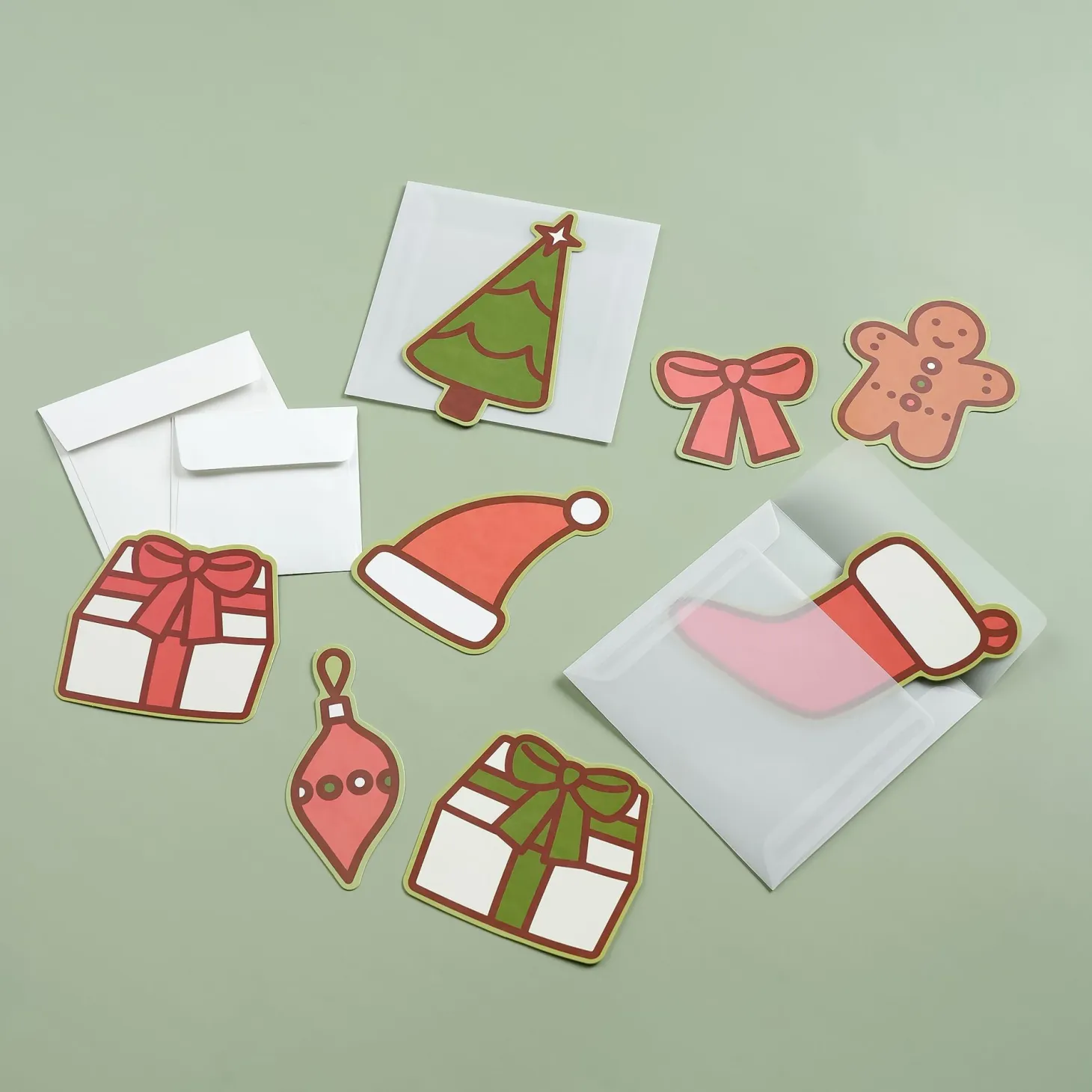 10pcs Christmas Mini Card Set