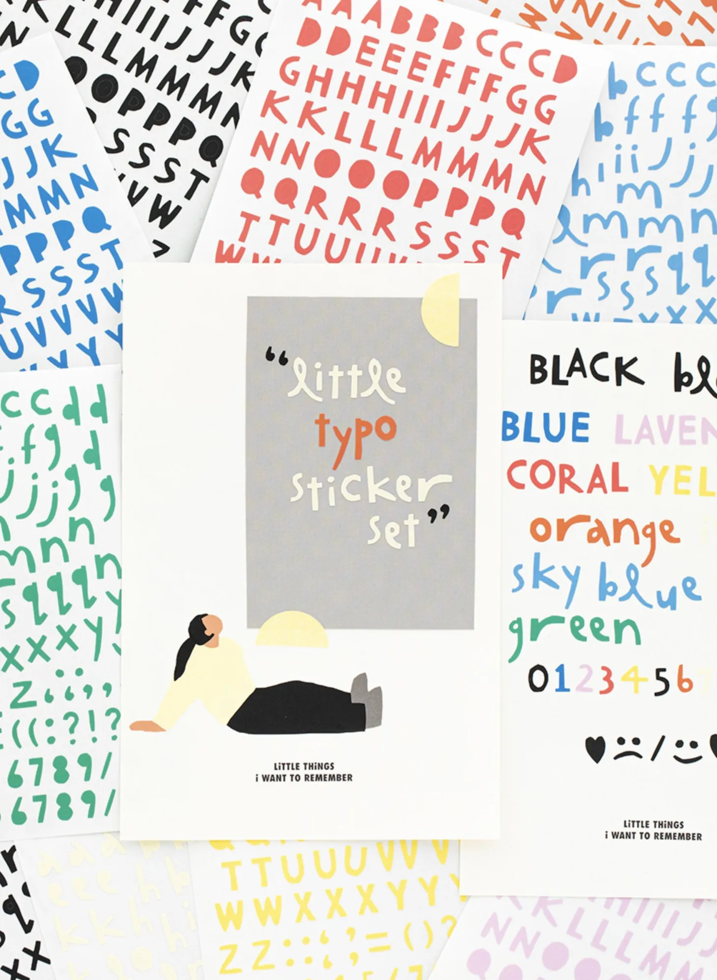 10pcs Colorful Typography Sticker Set