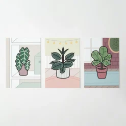 12pcs Cozy Home Houseplant Postcard Set