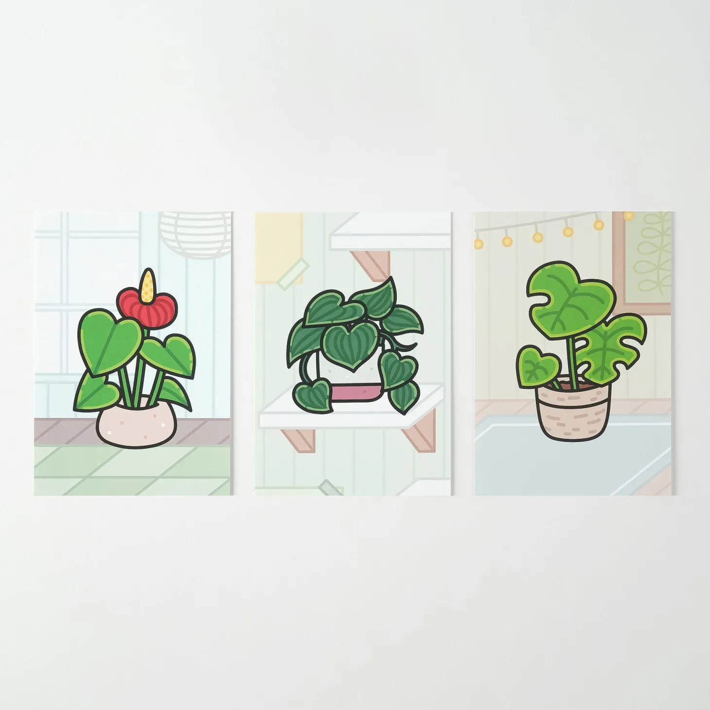 12pcs Cozy Home Houseplant Postcard Set